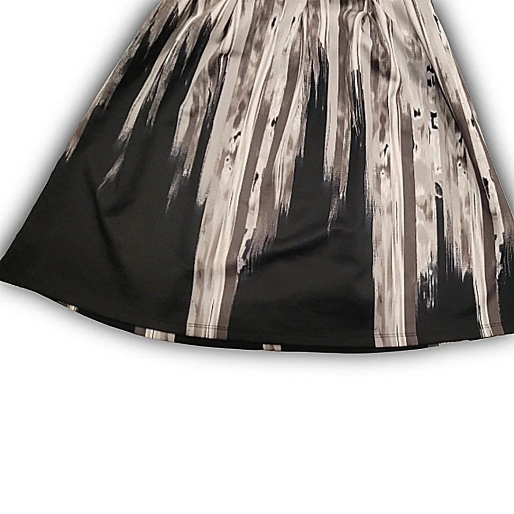 Apt. 9 Sleeveless Fit & Flare A-Line Dress Abstract Gray & Black Print SZ Medium - Picture 6 of 11
